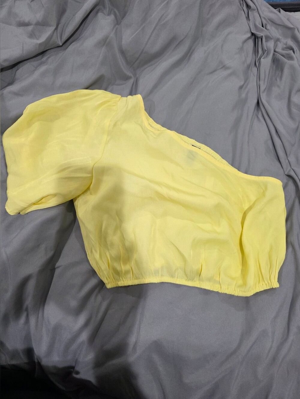 Yellow Chiffon Crop Top - S